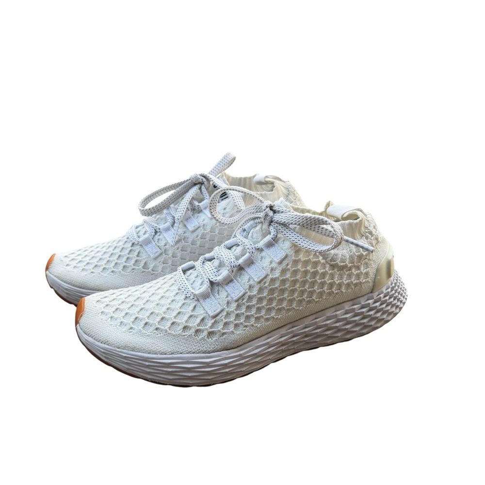 NOBULL Knit Runner Shoes White Cream Gum Women's 8 Men's 6.5 Training Sneakers